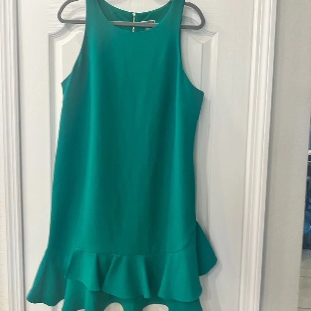 Emerald Ruffle Hem Dress - Picture 4 of 8